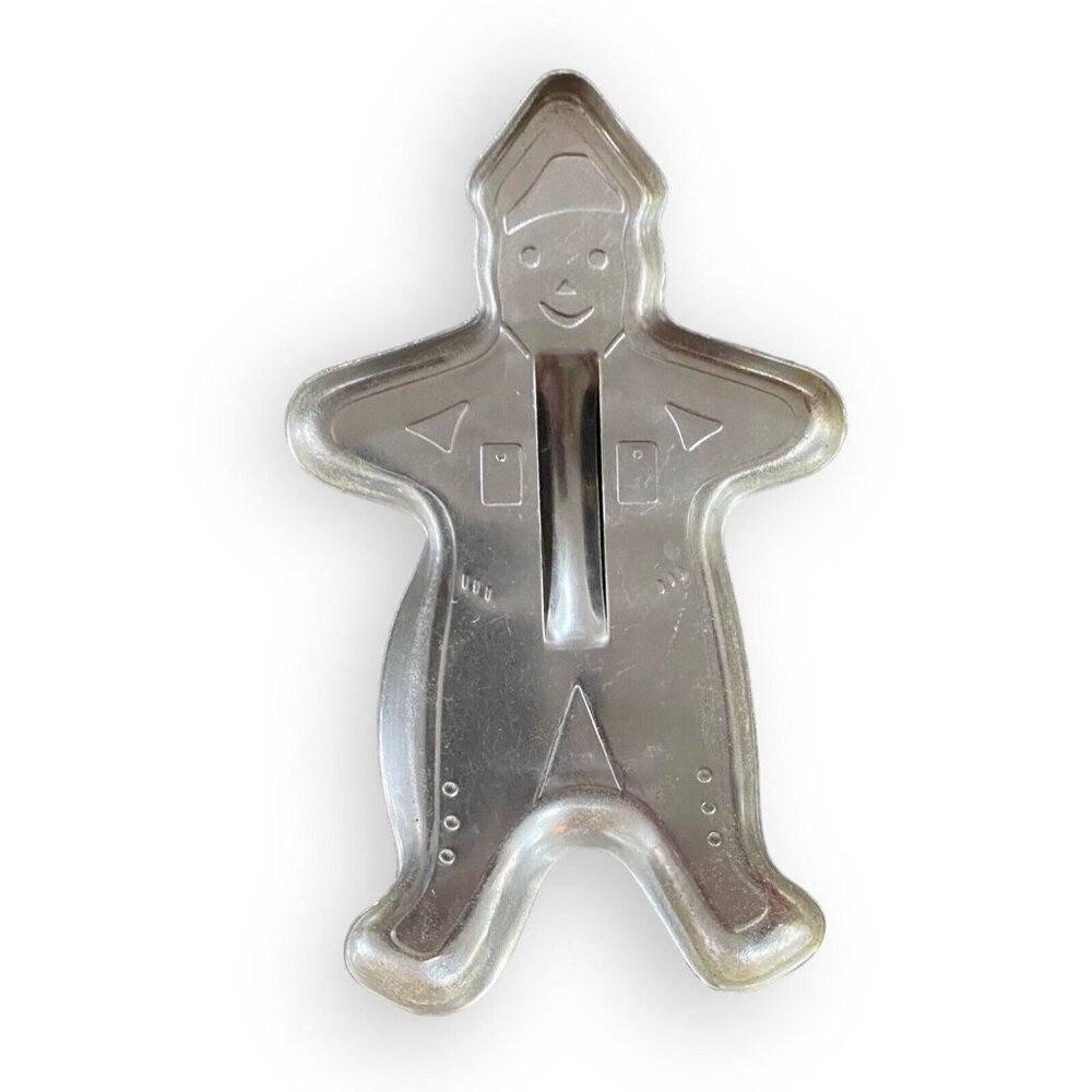 Vintage Aluminum Gingerbread Man Cookie Cutter 6"x3.75" Baking Tool - Picture 3 of 3